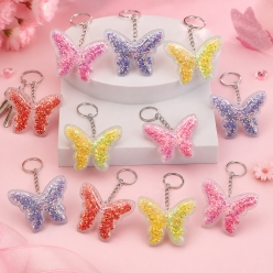 Transparent Confetti Butterfly Keychains - 12 Pack